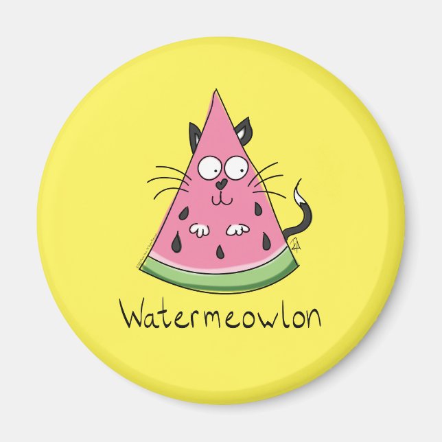 Funny Cat Watermelon Niedlich Kinder Magnet (Vorne)