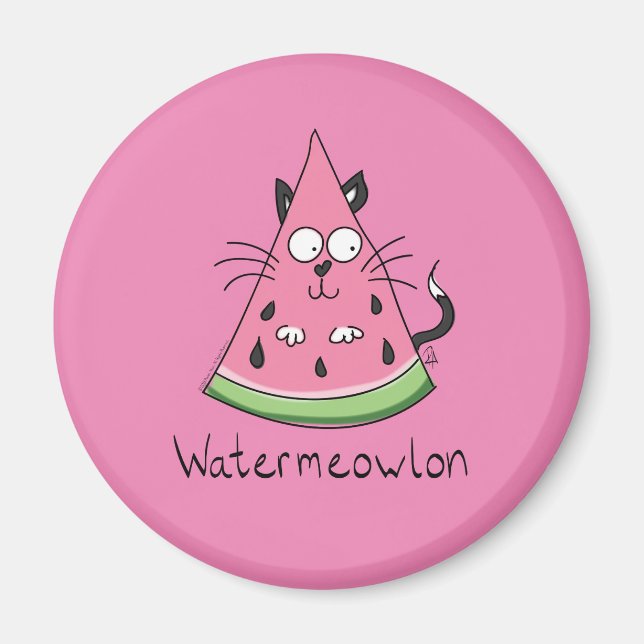 Funny Cat Watermelon Niedlich Kinder Magnet (Vorne)