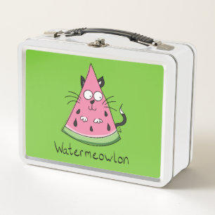 Funny Cat Watermelon Niedlich Kinder Metall Brotdose