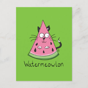 Funny Cat Watermelon Niedlich Kinder Postkarte