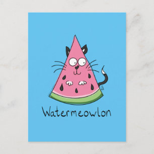 Funny Cat Watermelon Niedlich Kinder Postkarte