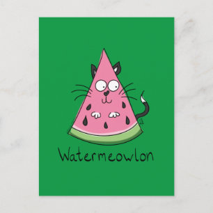 Funny Cat Watermelon Niedlich Kinder Postkarte