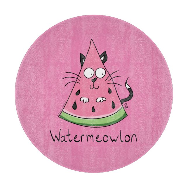 Funny Cat Watermelon Niedlich Kinder Schneidebrett (Vorderseite)