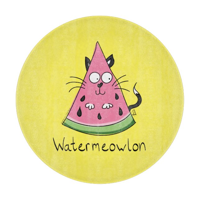 Funny Cat Watermelon Niedlich Kinder Schneidebrett (Vorderseite)