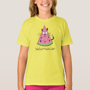 Funny Cat Watermelon Niedlich Kinder T-Shirt