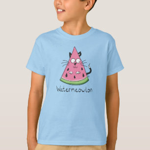 Funny Cat Watermelon Niedlich Kinder T-Shirt