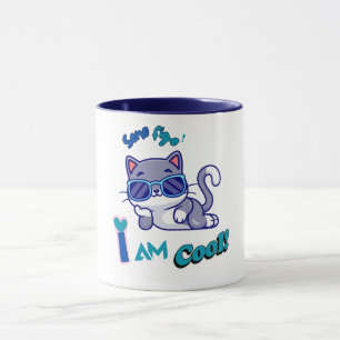 Funny Cat Wearing Sonnenbrille Ich bin Cool Tasse