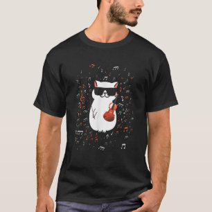 Funny Cat Wearing Sonnenbrille Viola spielen Viola T-Shirt
