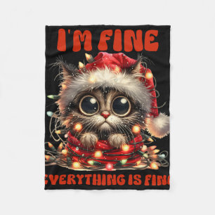 Funny Cat Weihnachten Ich bin gut alles ist gut Fleecedecke