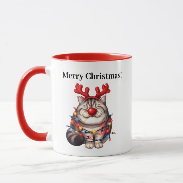 Funny Cat Weihnachts-Tasse Tasse (Links)