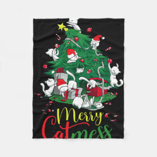 Funny Cat Weihnachtsbaum Frohe Katzen Lover Fleecedecke