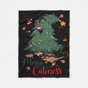 Funny Cat Weihnachtsbaum Merry Catmess Cat Lover K Fleecedecke