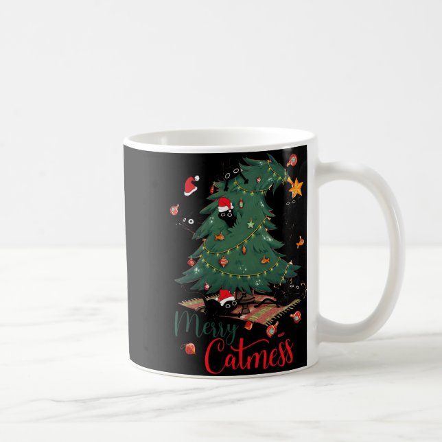 Funny Cat Weihnachtsbaum Merry Catmess Cat Lover K Kaffeetasse (Rechts)