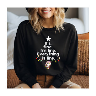 Funny Cat Weihnachtsbaumlichter ist gut Sweatshirt
