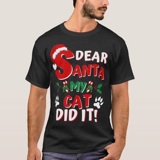 Funny Cat Weihnachtsfest Shirt Sehr geehrter Herr  (Vorderseite)