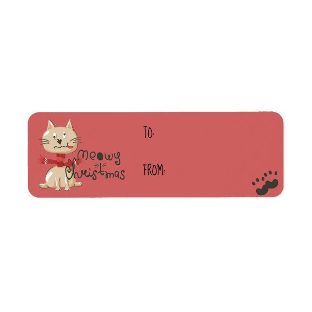 Funny Cat Weihnachtsgeschenksticker (Vorne)