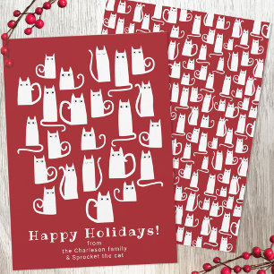 Funny Cat Weihnachtskarte Feiertagskarte