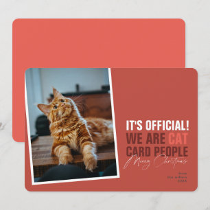 Funny Cat Weihnachtskarte Red MeowChristmas Feiertagskarte