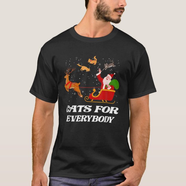 Funny Cat Weihnachtskatzen für jeden hässlich Weih T-Shirt (Vorderseite)