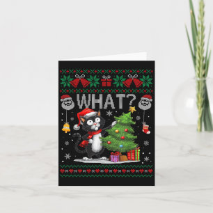 Funny Cat What Black Cat Weihnachtsbaum Ugly Xmas Karte