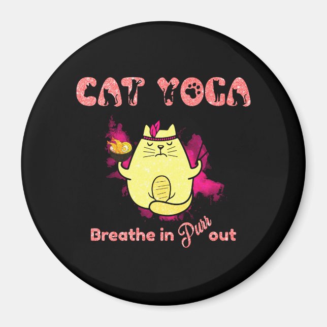 Funny Cat Yoga Magnet (Vorne)