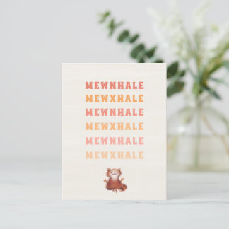 Funny Cat Yoga Meditation Inhale Exhale Jokes Hebe Postkarte