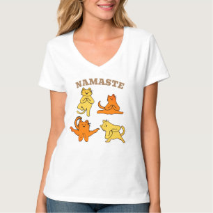 Funny Cat Yoga Shirt Design mit Namaste Cats