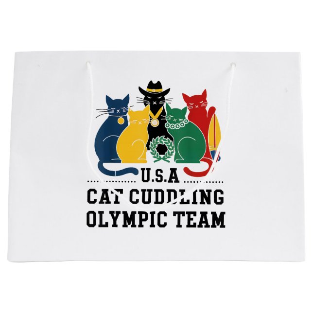 Funny Cat Zitat Cuddling Olympisches Team Coole Mä Große Geschenktüte (Vorderseite)