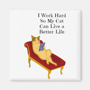 Funny Cat Zitat mit Cat Liebe Illustration Magnet