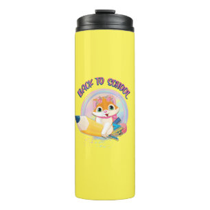 Funny Cat Zurück zur Schule Thermosbecher