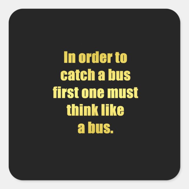 Funny Cata Bus Joke Quadratischer Aufkleber (Vorderseite)
