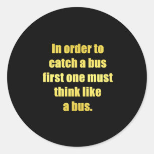 Funny Cata Bus Joke Runder Aufkleber