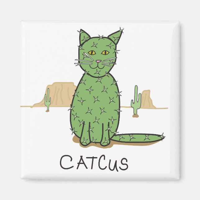 Funny Catcus Zeichnend Kaktus Magnet (Vorne)