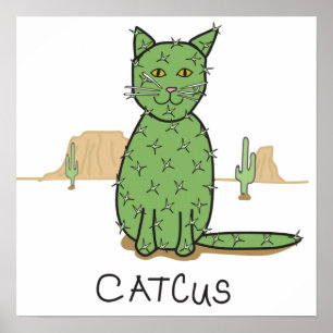 Funny Catcus Zeichnend Kaktus Poster
