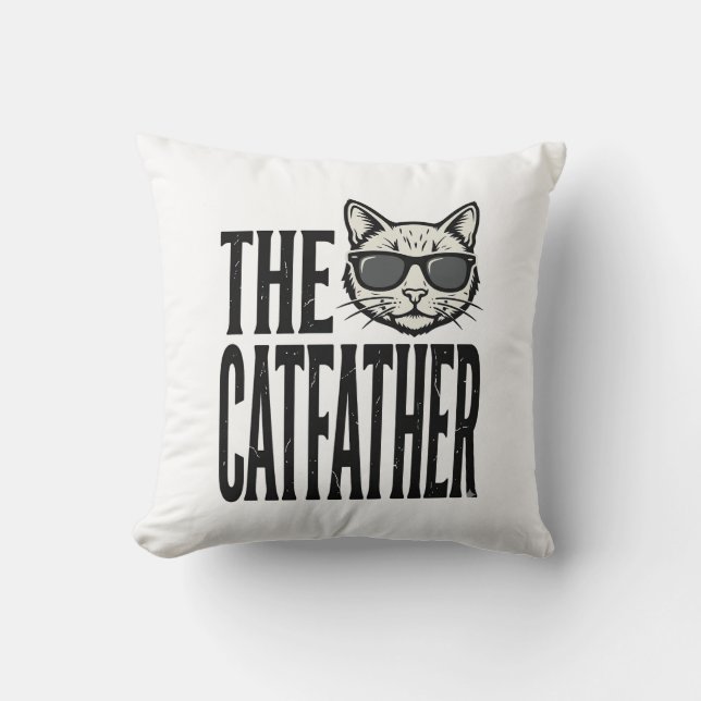 Funny Catfather Vintage Cat Quote Graphic Shirt_1 Kissen (Vorderseite)