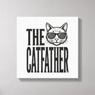 Funny Catfather Vintage Cat Quote Graphic Shirt_1 Leinwanddruck