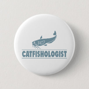 Funny Catfishologist Fischen, Koch, essen Button