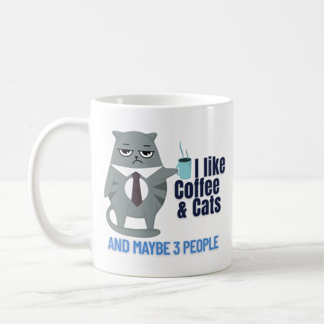 Funny Catful Kaffee und Leute zitieren Kaffeetasse (Links)