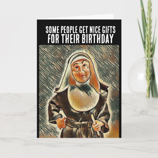 FUNNY CATHOLIC NUN BIRTHDAY CARD CARD CARDS KARTE (Vorderseite)