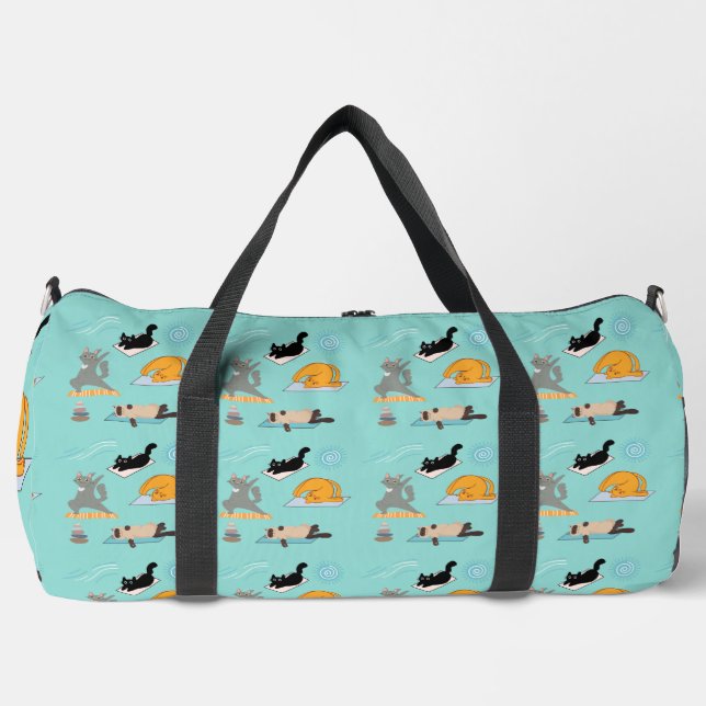 Funny Cats at Yoga Duffle Bag (Vorderseite)