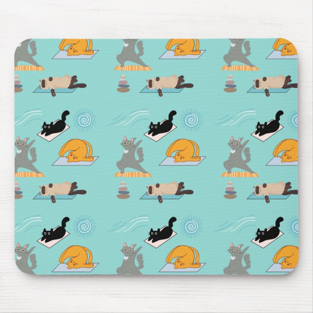 Funny Cats at Yoga Mousepad (Vorne)