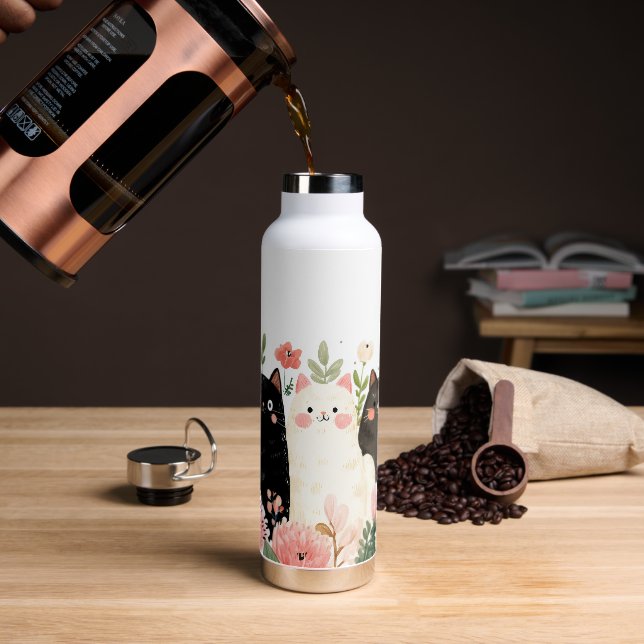 Funny Cats Cartoon Trinkflasche (Kaffee)