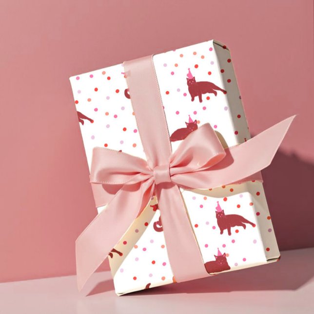 Funny Cats cute Purrfect Birthday Party Geschenkpapier (Von Creator hochgeladen)