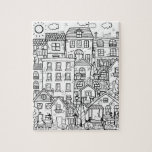 Funny Cats Detected Town Schwarz-weiß Coloring Ges Puzzle<br><div class="desc">Schwarz-Weiß-Design für eine entspannende Farbgebung,  skurrile,  gemütliche Stadt mit Häusern und niedlichen Katzen,  finden und Farbe alle Katzen,  die sich in dieser Stadt versteckt. Dieses Rätsel würde gut als Geschenk für einen Katzenliebhaber funktionieren.</div>