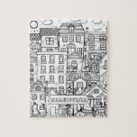 Funny Cats Detected Town Schwarz-weiß Coloring Nam Puzzle<br><div class="desc">Schwarz-Weiß-Design für eine entspannende Farbgebung,  skurrile,  gemütliche Stadt mit Häusern und niedlichen Katzen,  finden und Farbe alle Katzen,  die sich in dieser Stadt versteckt. Dieses Rätsel würde gut als Geschenk für einen Katzenliebhaber funktionieren.</div>