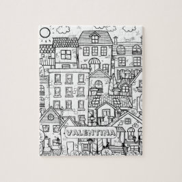 Funny Cats Detected Town Schwarz-weiß Coloring Nam Puzzle