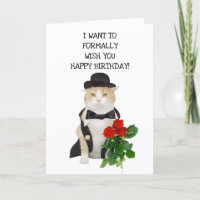 Funny Cats Formal Birthday wünscht