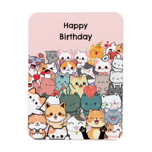 Funny Cats Happy Birthday Personalisiert Card Magnet
