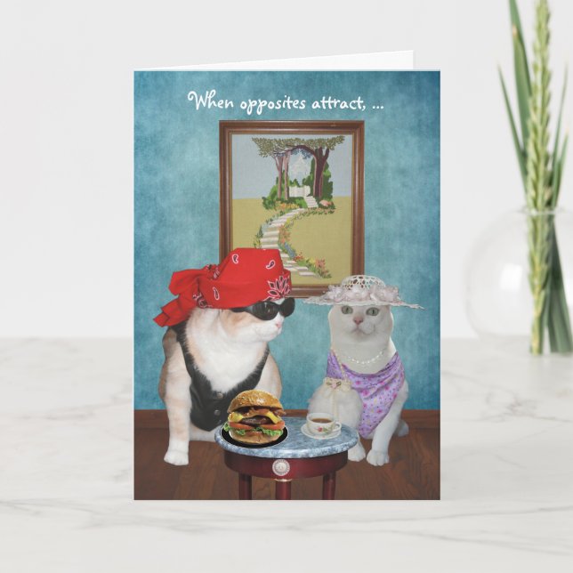 Funny Cats/Kätzchen Valentine/Jubiläum Feiertagskarte (Vorderseite)