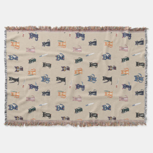 Funny Cats & Knives Throw Blanket Decke